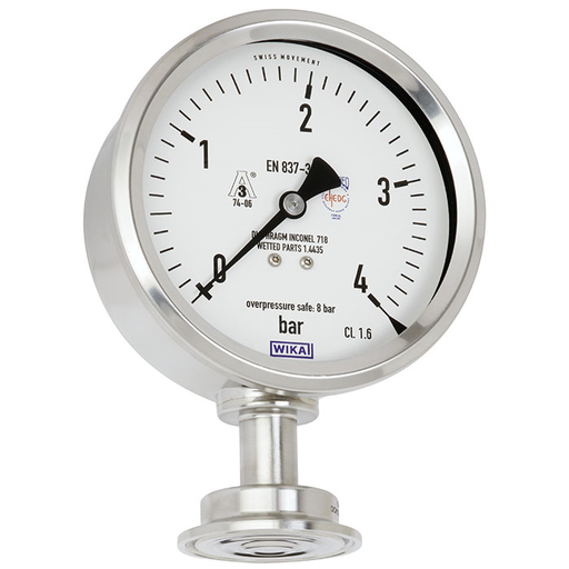 [PG43SA-S.ZZZ100-PV331Z-CP115B27ZZ-ZZZ2IGE1Z-UZZZZZZ22Z] PG43SA-S Series 100 mm Flush Diaphragm Pressure Gauge